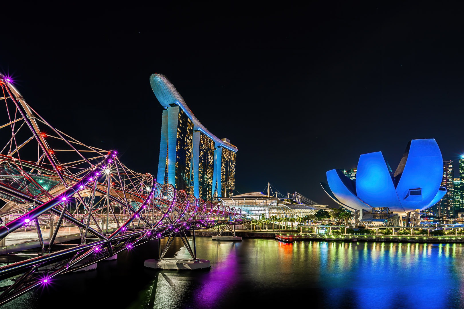 Wunderschöne Beleuchtung in Singapur